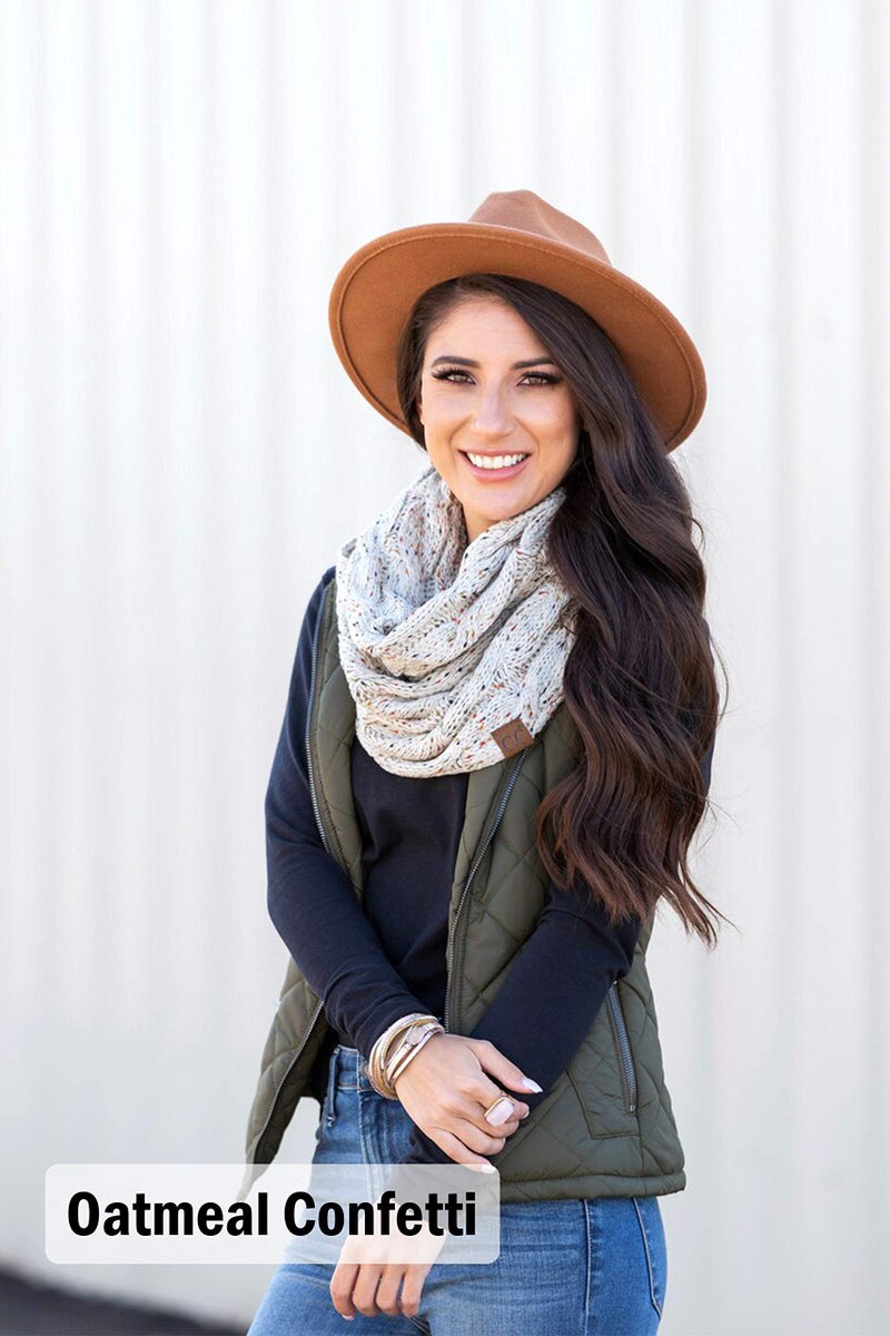 Funky Junque Infinity Scarf for Women â€“ Oversized Chunky Cable Knit Warm Winter Women's Infinity Neck Scarves Circle Wrap - Sherpa Lined - Black - Image 5